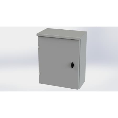 Saginaw Control & Engineering 1/4 Turn Knob Latch Electrical Enclosures, 20 in H, 8 in D, 16 in W, NEMA 3R, Galvanized Steel SCE-20R1608LP